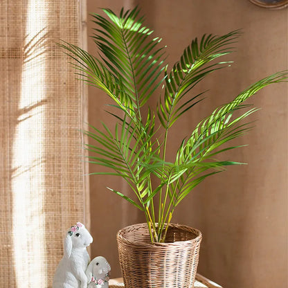 Lush Monstera Palm Tree Faux Green Leaves