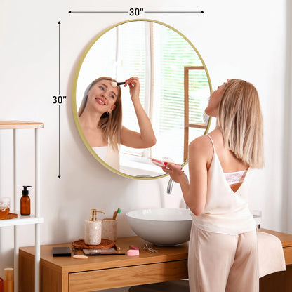 Modern Gold Mirror in Smooth Metal Finish