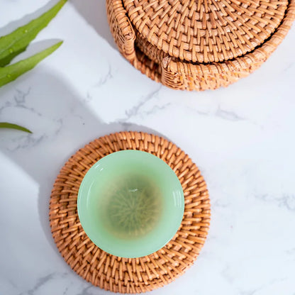 Rustic Autumn Vine Rattan Pot Mats