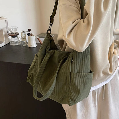 Cozy Corduroy Shoulder Bag