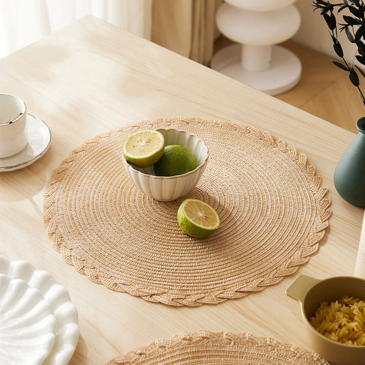 Soft Cotton Woven Round Placemats Set
