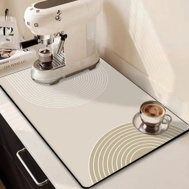 Decorative Draining Mat with Soft Floral Pattern
