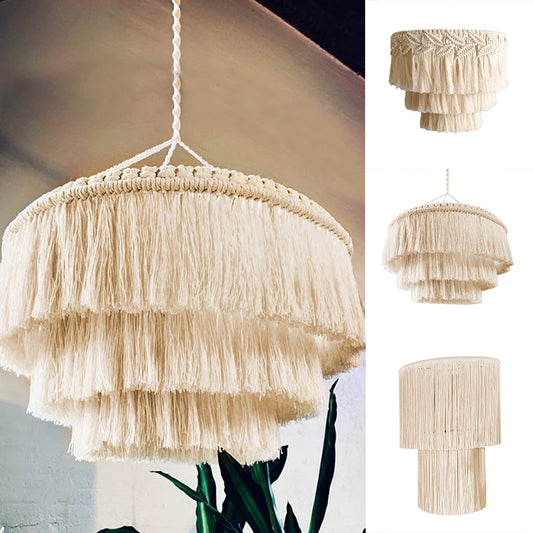 Boho Woven Macrame Lampshade