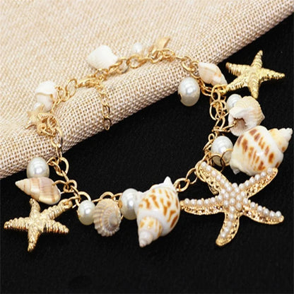 Seashell Pearl Bracelet