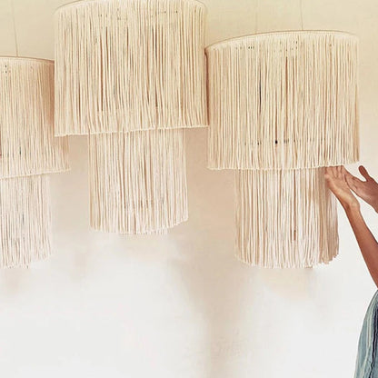 Boho Woven Macrame Lampshade