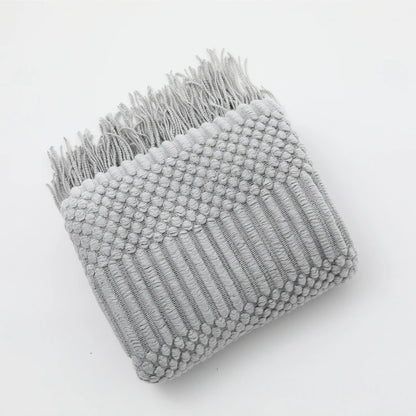 Knitted White Throw Blanket for Cozy Spaces