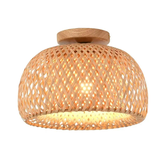 Rustic Woven Bamboo Light