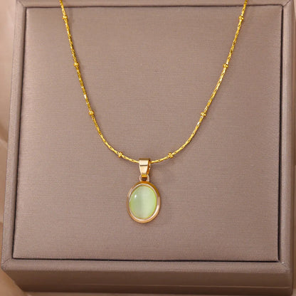 Classic Gold Opal Necklace