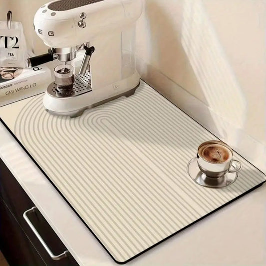 Decorative Draining Mat with Soft Floral Pattern