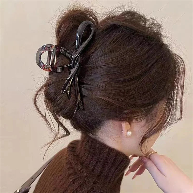 Glossy Ribbon Bow Hair Claw
