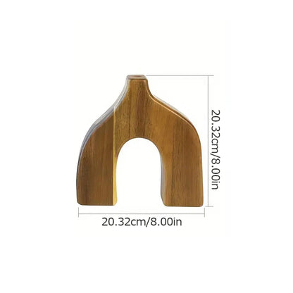 Sculptural Wooden Vase Ornament
