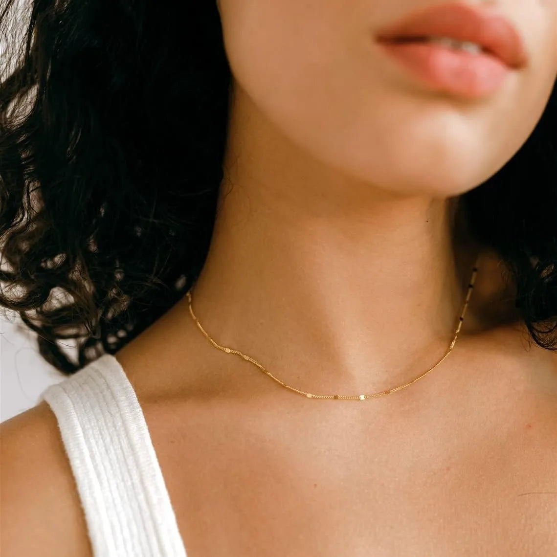 Dainty Satellite Dot Chain Necklace