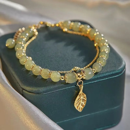 Green Jade Leaf Bracelet