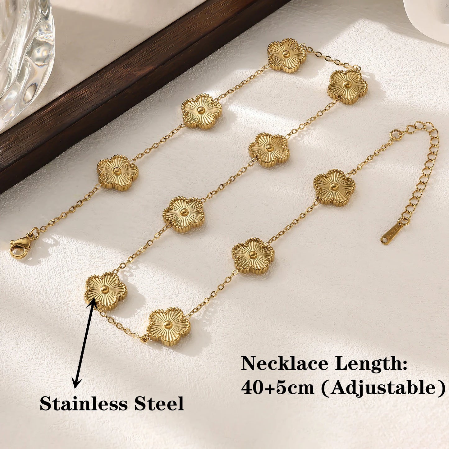 Floral Glow Stainless Necklace