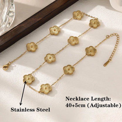 Floral Glow Stainless Necklace