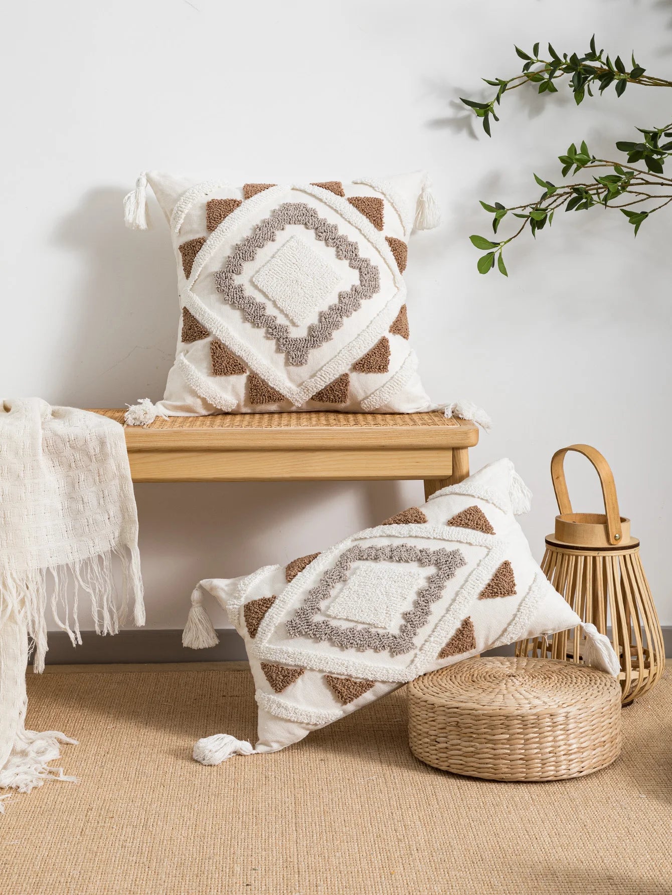 Bohemian Style Velvet Accent Pillow Cover