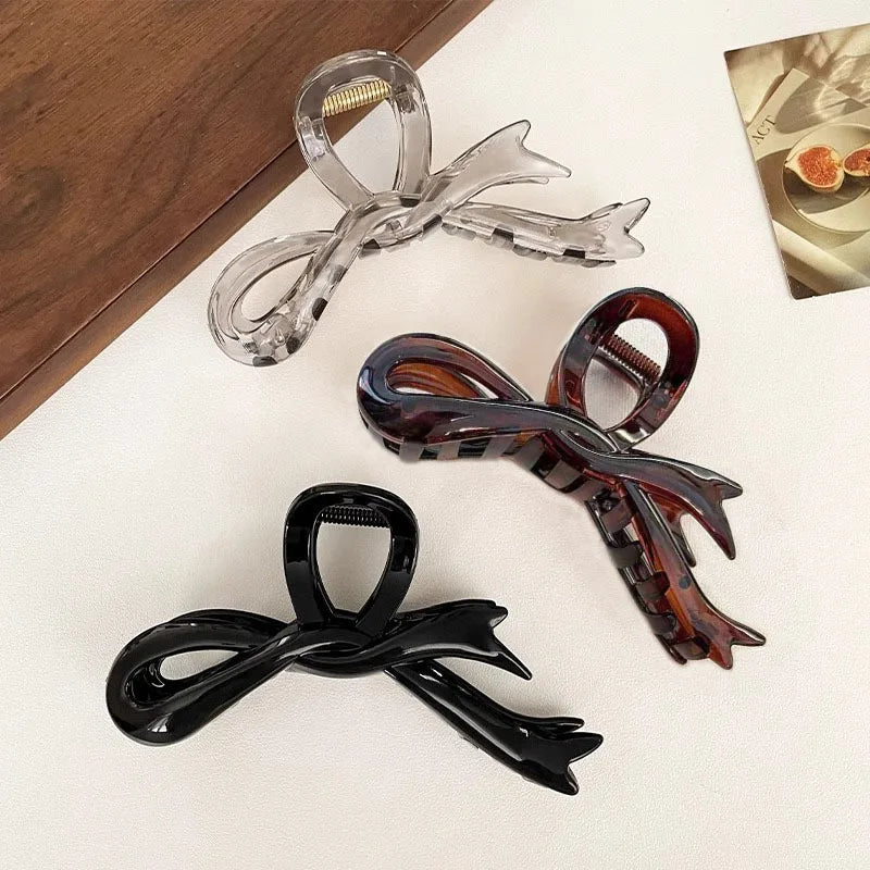 Glossy Ribbon Bow Hair Claw