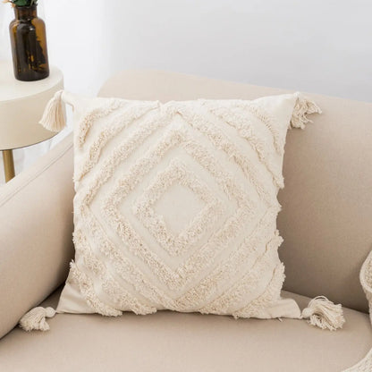 Cozy Fringe Lumbar Cushion Cover