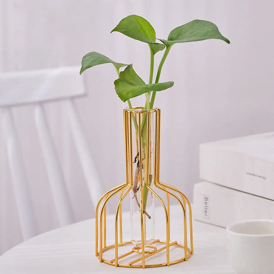 Minimalist Gold Metal Vase