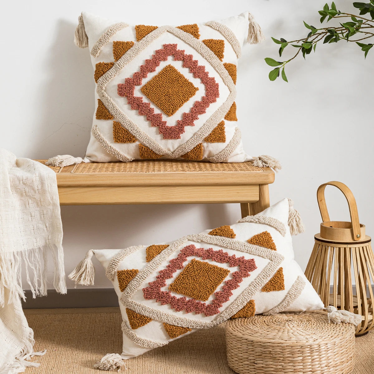Bohemian Style Velvet Accent Pillow Cover
