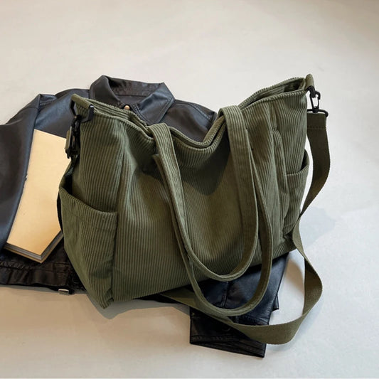 Cozy Corduroy Shoulder Bag