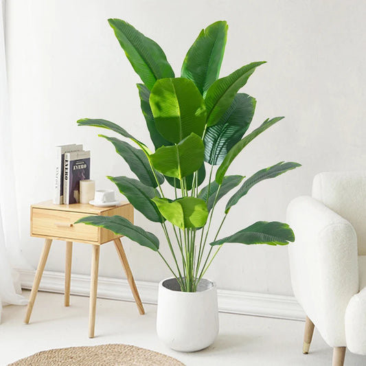 Lush Faux Tropical Palm and Banana Leaves