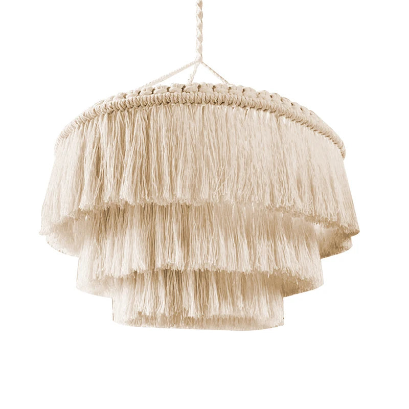 Boho Woven Macrame Lampshade