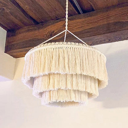 Boho Woven Macrame Lampshade