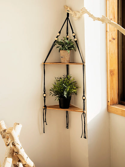 Wooden Corner Floating Shelf