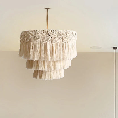 Boho Woven Macrame Lampshade