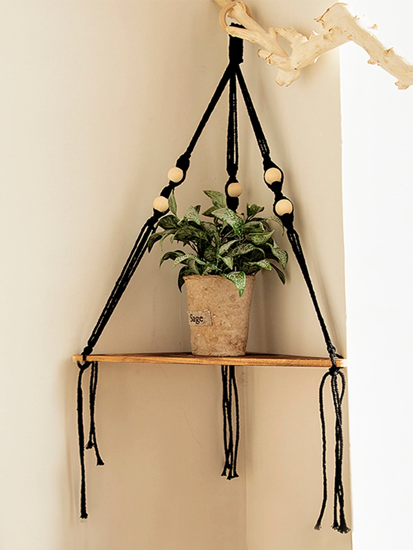 Wooden Corner Floating Shelf