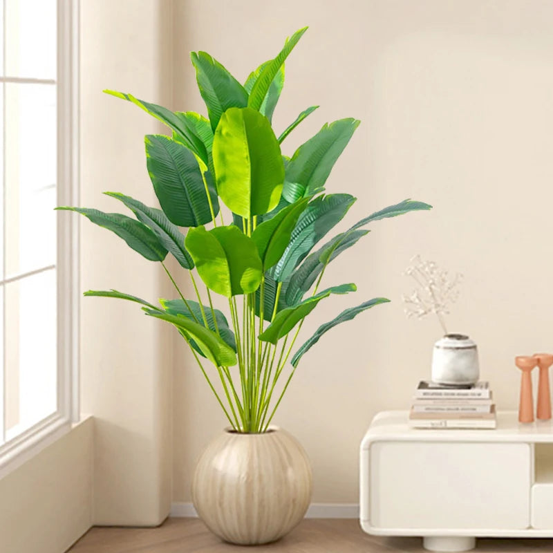 Lush Faux Tropical Palm and Banana Leaves