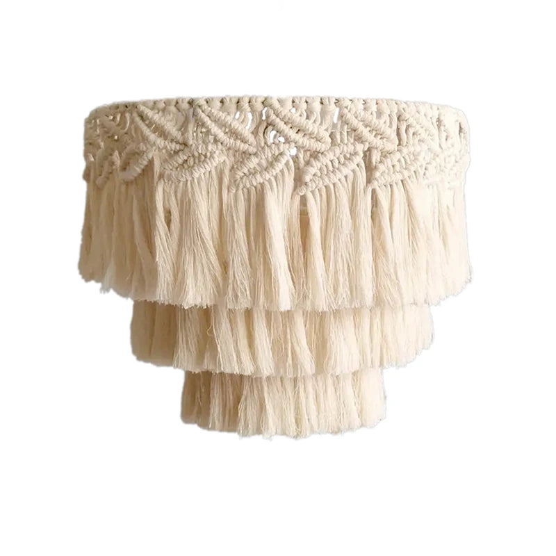 Boho Woven Macrame Lampshade