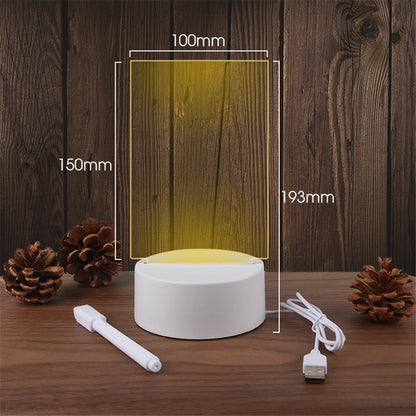 Acrylic Night Lamp with Message Writing Surface