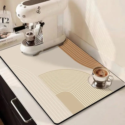 Decorative Draining Mat with Soft Floral Pattern