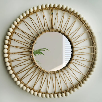 Farmhouse Mirror with Wooden Detail