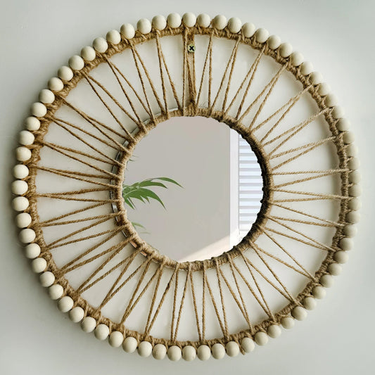 Farmhouse Mirror with Wooden Detail