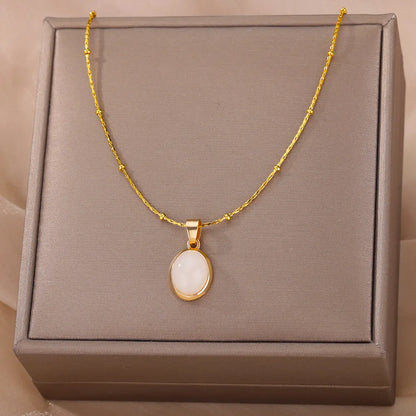 Classic Gold Opal Necklace