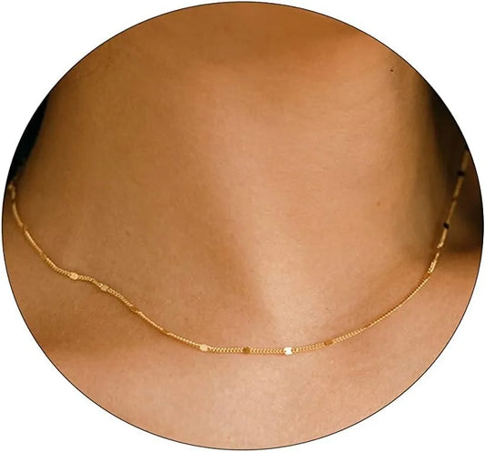 Dainty Satellite Dot Chain Necklace