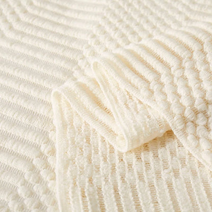 Knitted White Throw Blanket for Cozy Spaces