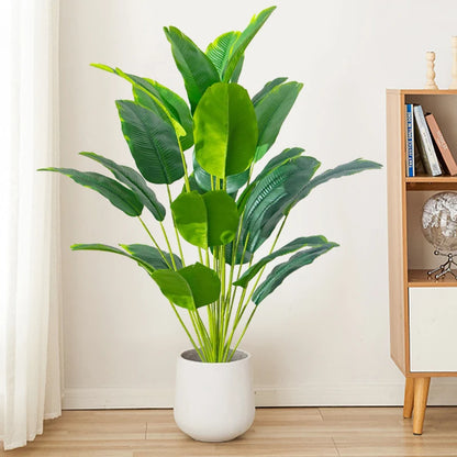 Lush Faux Tropical Palm and Banana Leaves