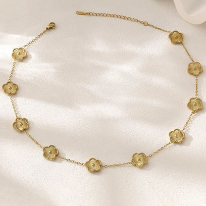 Floral Glow Stainless Necklace
