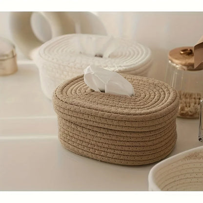 Handwoven Fabric Tissue Box Cover