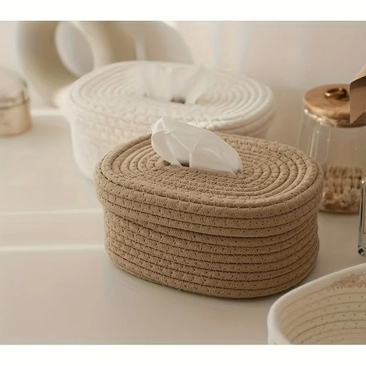Handwoven Fabric Tissue Box Cover