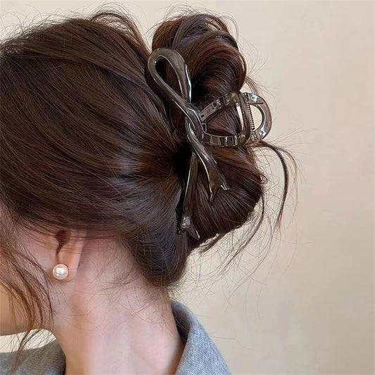 Glossy Ribbon Bow Hair Claw