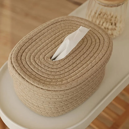 Handwoven Fabric Tissue Box Cover