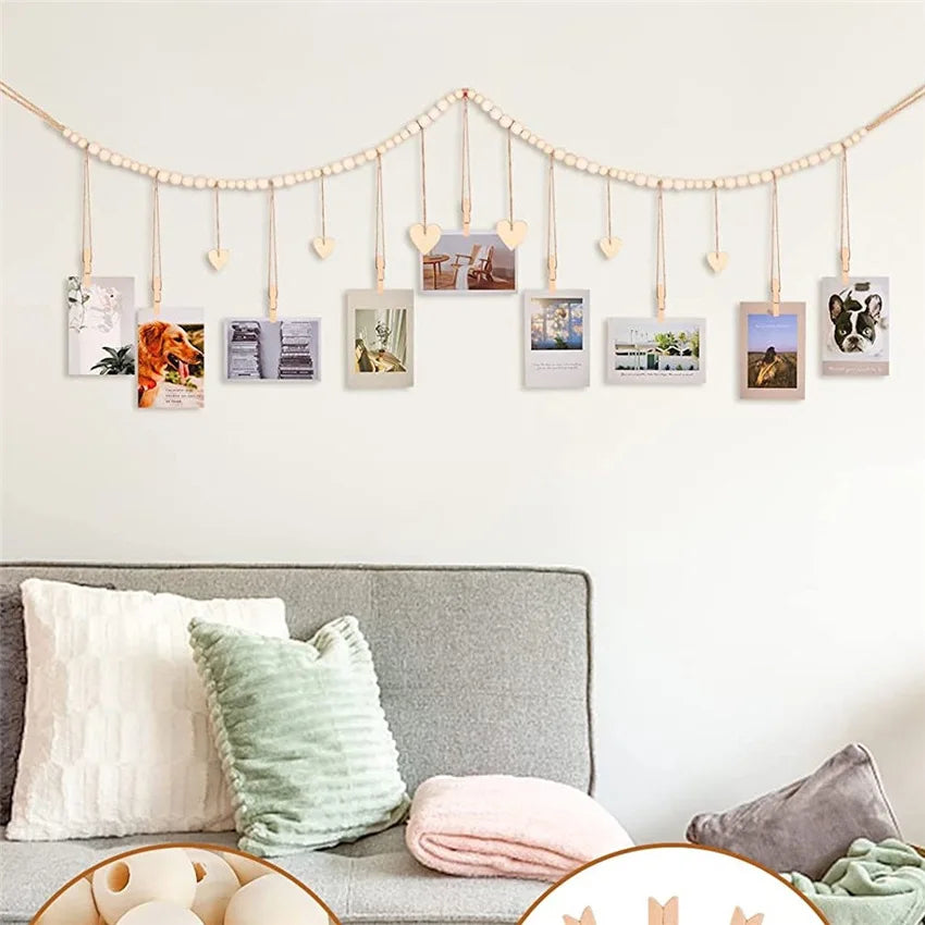 Rustic Boho Picture Holder with Hanging Clips