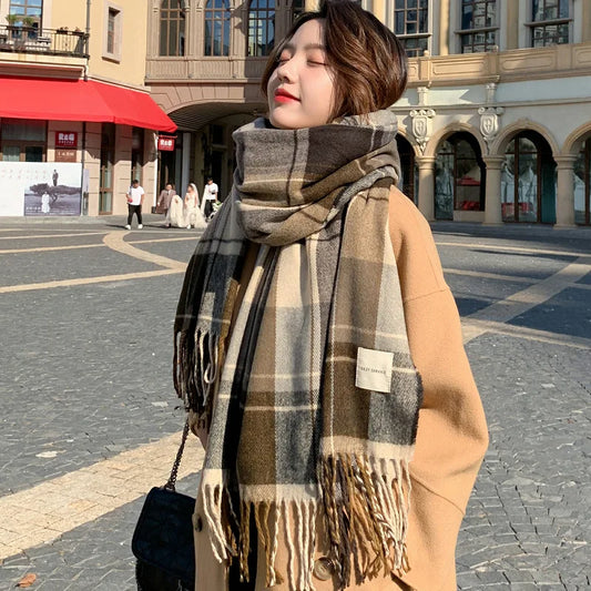 Classic Plaid Winter Scarf