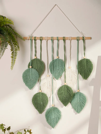 Leaf Macrame Wall Hanging in Earth Tones