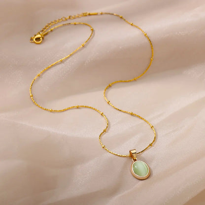 Classic Gold Opal Necklace